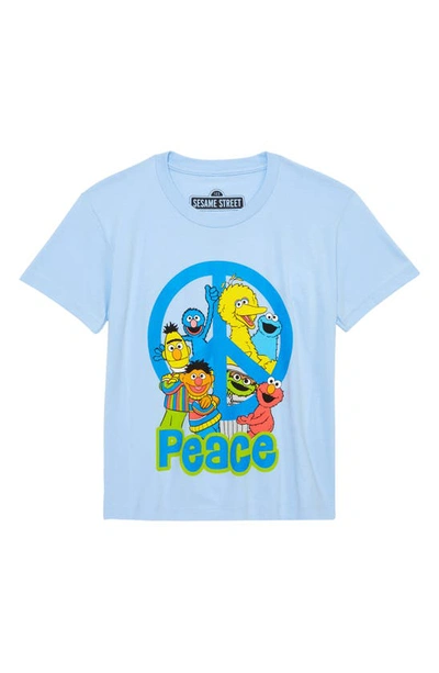Shop Mighty Fine X Sesame Street® Kids' Peace Group Graphic Tee In Sky Blu