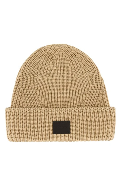 Shop Allsaints Ribbed Beanie In Toffee