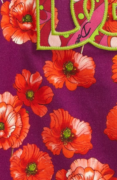 Shop Dolce & Gabbana Dg Patch Poppy Print T-shirt In Hp3iw Papaveri Fdo Viola