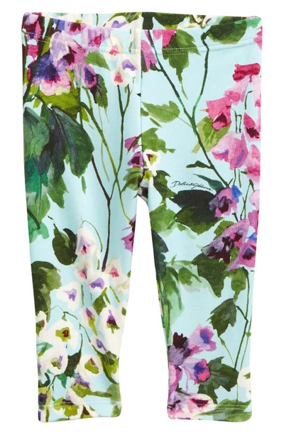 Shop Dolce & Gabbana Floral Print Leggings In Hc3jd Giard.pitt.fdo.azzur