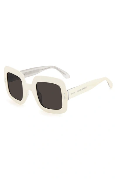 Shop Isabel Marant 49mm Square Sunglasses In Ivory / Grey