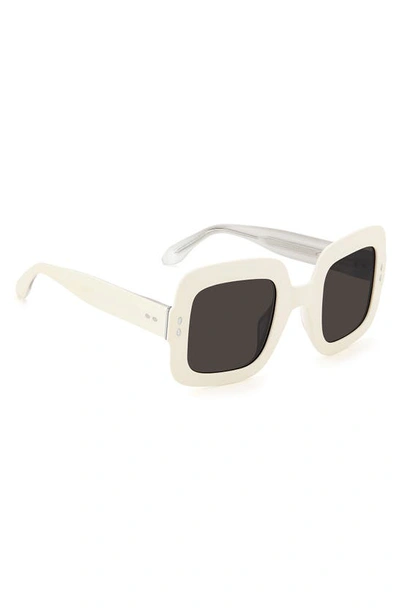 Shop Isabel Marant 49mm Square Sunglasses In Ivory / Grey