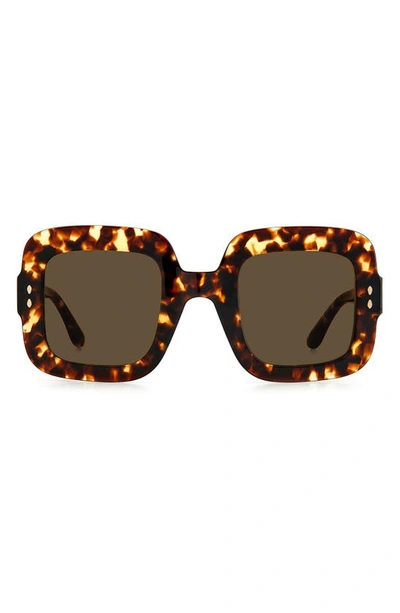 Shop Isabel Marant 49mm Square Sunglasses In Havana / Brown