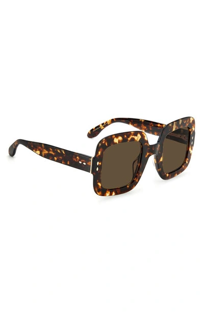 Shop Isabel Marant 49mm Square Sunglasses In Havana / Brown