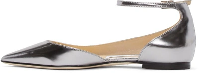 Shop Jimmy Choo Silver Mirrored Lucy Ballerina Flats