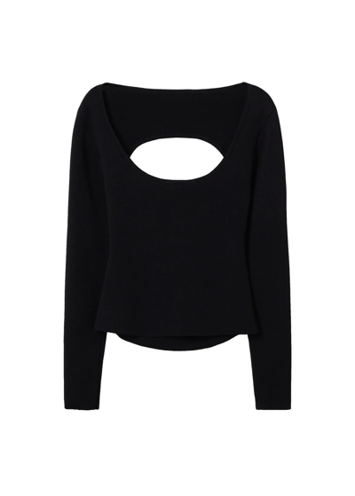 Mango Women's Open-back Sweater In Black | ModeSens