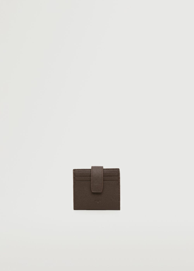 Shop Mango Anti-contactless Peaked Card Holder Chocolate