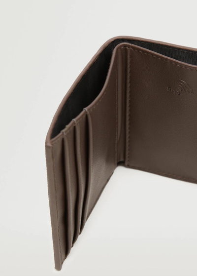 Shop Mango Anti-contactless Peaked Card Holder Chocolate