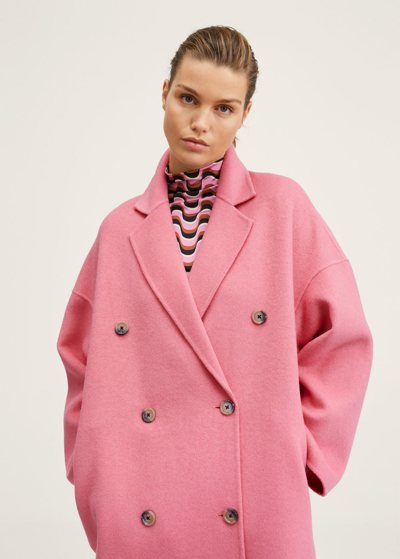 Mango Women s Handmade Wool Coat In Pink ModeSens