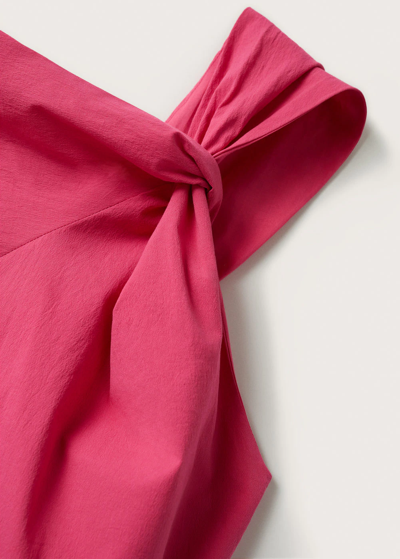 Shop Mango Knot Asymmetric Dress Fuchsia