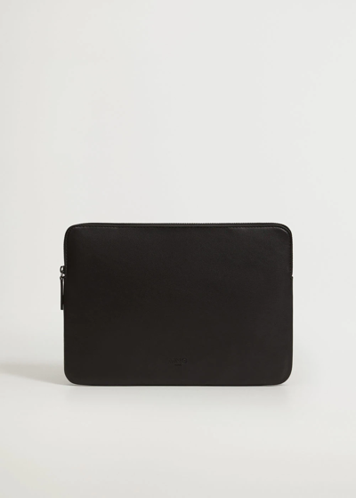 Shop Mango Leather-effect Laptop Case Black