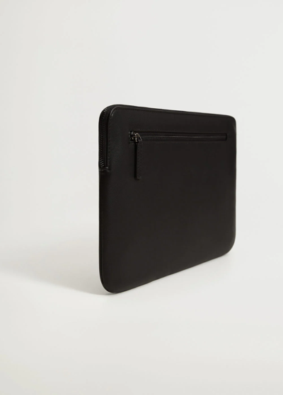 Shop Mango Leather-effect Laptop Case Black