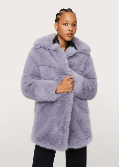 Mango Oversize Faux fur Coat Light pastel Purple In Light pastel Purple ModeSens