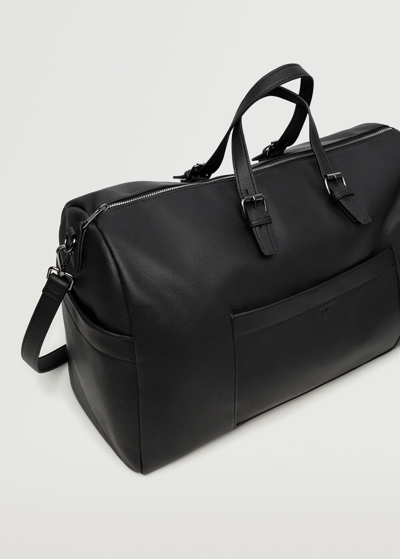 Shop Mango Leather-effect Travel Bag Black