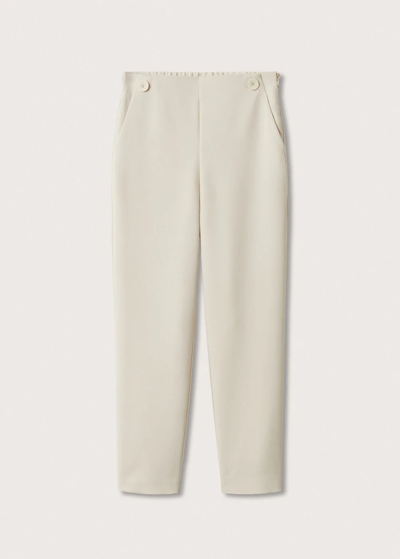 Shop Mango Cropped Button Trousers Light/pastel Grey