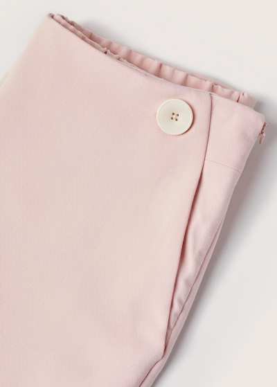 Shop Mango Cropped Button Pants Pastel Pink
