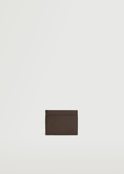 Shop Mango Anti-contactless Safiano Card Holder Chocolate