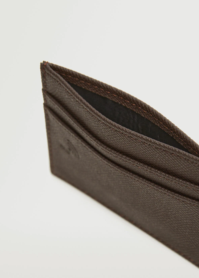 Shop Mango Anti-contactless Safiano Card Holder Chocolate