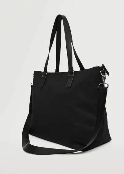 Mango Nylon Tote Bag Black | ModeSens