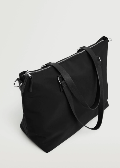 Shop Mango Nylon Tote Bag Black