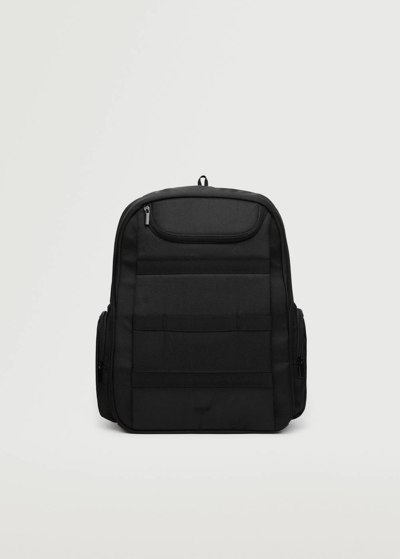 Shop Mango Multi-pocket Nylon Backpack Black