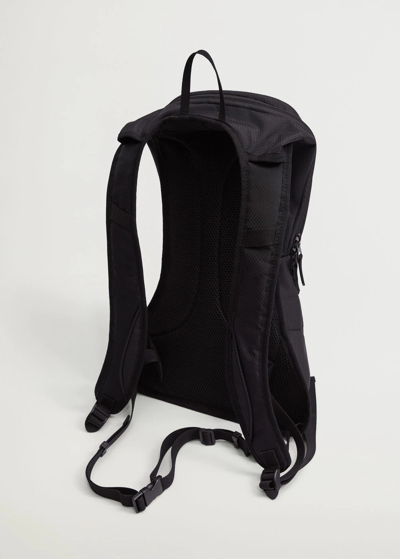 Shop Mango Technical Fabric Sports Backpack Black