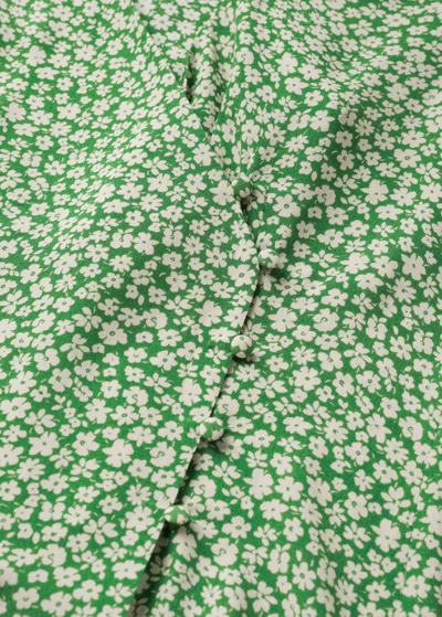 Shop Mango Buttoned Wrap Blouse Green