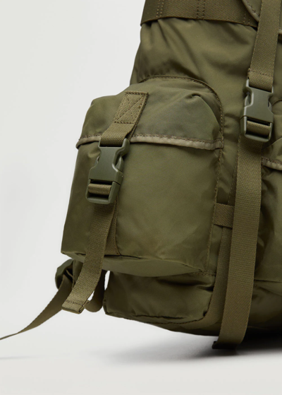 Shop Mango Multi-pocket Front Lapel Backpack Khaki