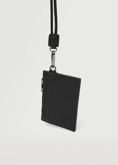 Shop Mango Anti-contactless Safiano Card Holder Black