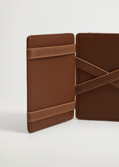 Shop Mango Magic Safiano Card Holder Dark Brown