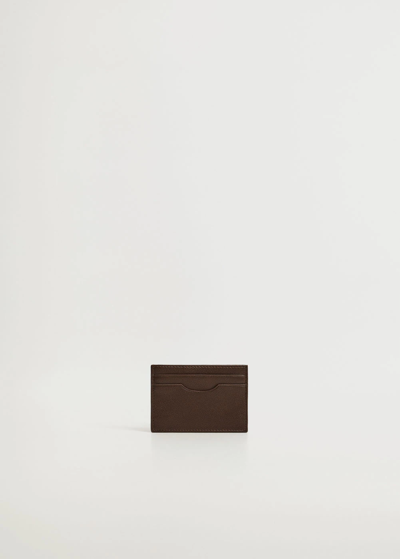 Shop Mango Saffiano-effect Cardholder Dark Brown