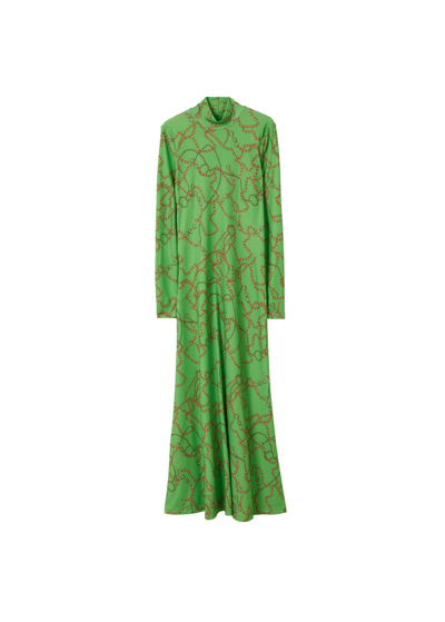 Shop Mango Chain Print Dress Green