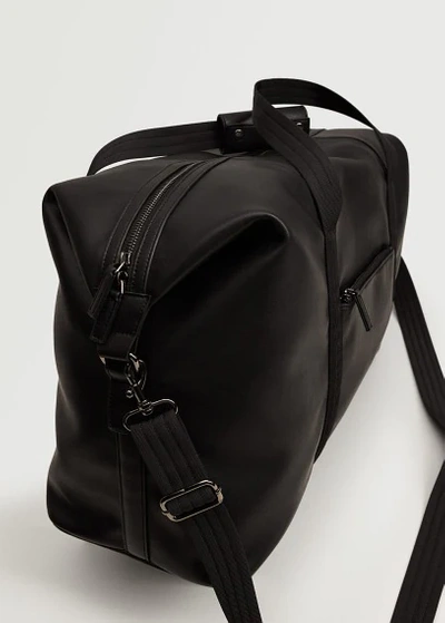 Shop Mango Leather-effect Travel Bag Black