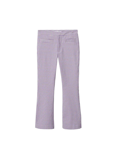 Shop Mango Flare Crop Pants Light/pastel Purple In Light,pastel Purple