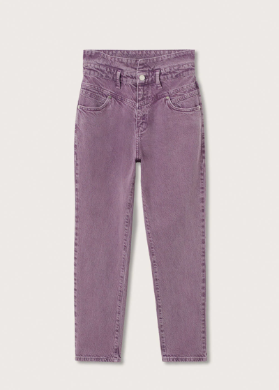 Shop Mango Mom High-waist Jeans Purple