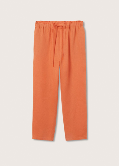 Shop Mango 100% Linen Trousers Clementine