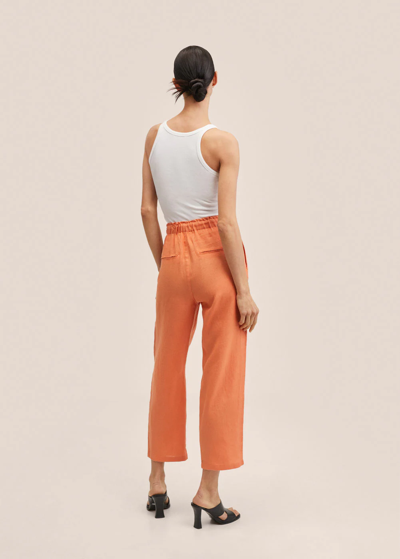 Shop Mango 100% Linen Trousers Clementine