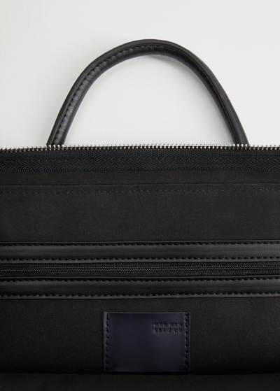 Shop Mango Zip-pockets Pebbled Tote Briefcase Black