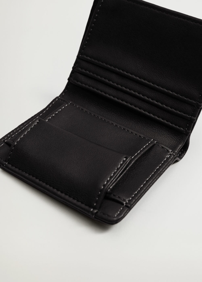 Shop Mango Pocket Pebbled Wallet Black