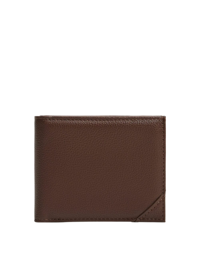 Shop Mango Pebbled Wallet Brown