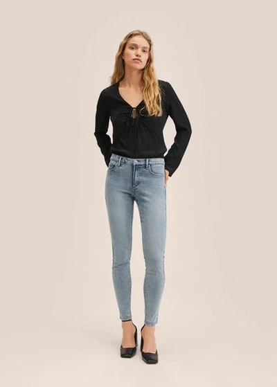 Mango Elsa Medium-waist Skinny Jeans Medium Blue | ModeSens