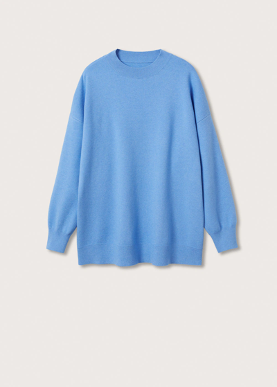Shop Mango Oversize Knit Sweater Blue