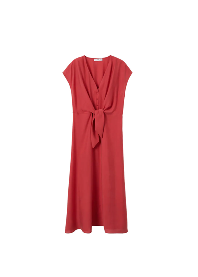 Shop Mango Bow Modal Dress Red