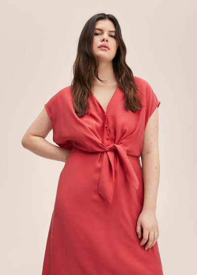 Shop Mango Bow Modal Dress Red