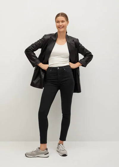 Mango Noa High waist Skinny Jeans Black Denim ModeSens