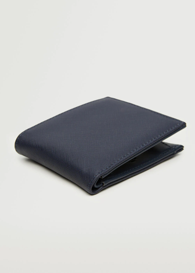 Shop Mango Anti-contactless Safiano Wallet Dark Navy