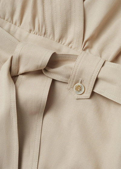 Shop Mango Lyocell Jumpsuit With Belt Light/pastel Grey In Light,pastel Grey