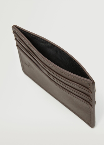 Shop Mango Anti-contactless Leather-effect Card Holder Chocolate
