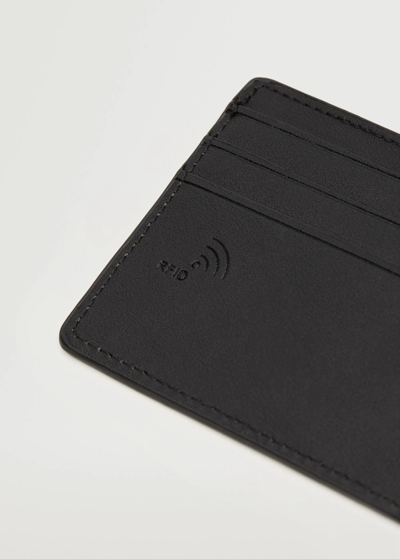 Shop Mango Anti-contactless Leather-effect Card Holder Black