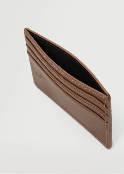 Shop Mango Anti-contactless Leather-effect Card Holder Brown
